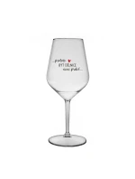 PROTOŽE BÝT DĚLNICE NENÍ PRDEL - čirá nerozbitná sklenice na víno 470 ml