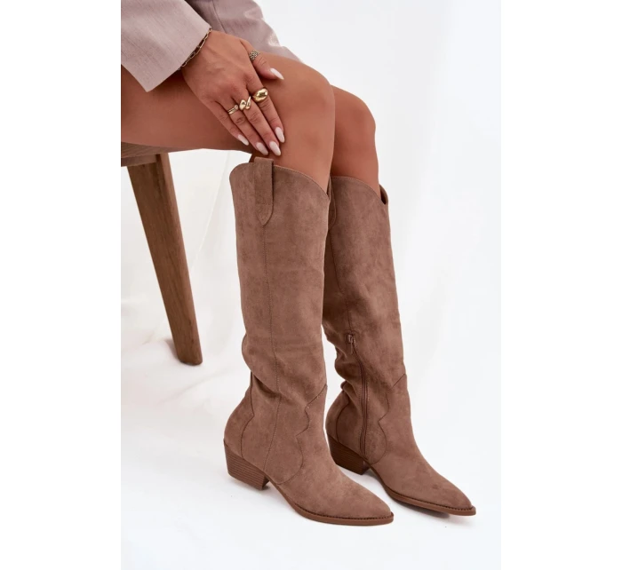 Kozačky na podpatku model 223004 Step in style Kozačky na podpatku model 223004 Step in style