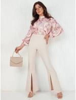 Dámské zvonové kalhoty TISMY beige FashionStreet UY1895 Dámské zvonové kalhoty TISMY beige FashionStreet UY1895