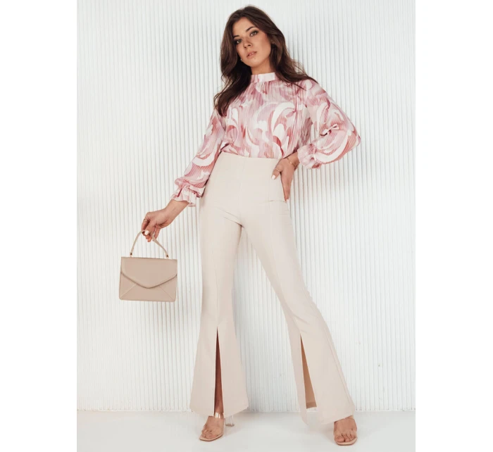 Dámské zvonové kalhoty TISMY beige FashionStreet UY1895 Dámské zvonové kalhoty TISMY beige FashionStreet UY1895