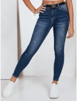 Dámské skinny džíny s vysokým pasem tmavě modré FashionStreet UY2823 Dámské skinny džíny s vysokým pasem tmavě modré FashionStreet UY2823