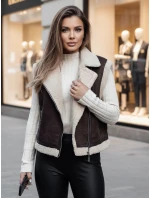 Dámská semišová vesta s ovčí kůží WOOLZIP hnědá FashionStreet TY4746z Dámská semišová vesta s ovčí kůží WOOLZIP hnědá FashionStreet TY4746z