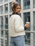 Dámská prošívaná bunda v barvě ecru FashionStreet TY5621