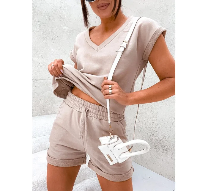 Béžový dámský letní bavlněný komplet model 20114368 - Moon Béžový dámský letní bavlněný komplet model 20114368 - Moon