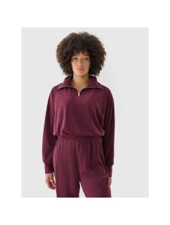 Dámská velurová mikina bez kapuce model 21432534 - 4F