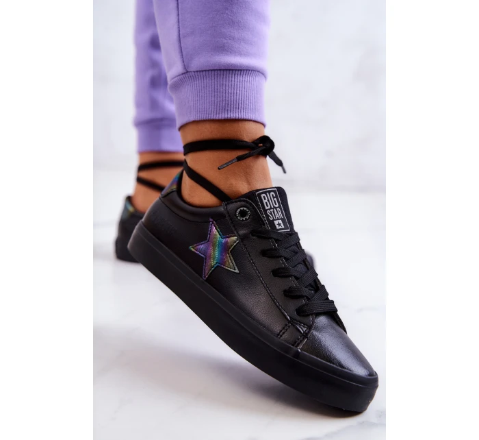 Kožené tenisky Star Big Star model 21580383 Black - Big Star Shoes Kožené tenisky Star Big Star model 21580383 Black - Big Star Shoes