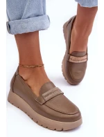 Kožené polobotky na platformě s ozdobou model 21634887 - Boto