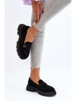 Dámské mokasíny s černým páskem model 21649216 - VINCEZA