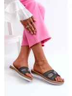 Pohodlné Lesklé Dámské Žabky model 21664627 Černé - Inblu