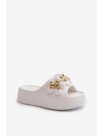 Dámské Pěnové Žabky S Ozdobami Na Podrážce Bílé model 21666043 - Boto