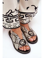 Ploché sandály s ozdobou vzor model 21685693 - Boto Ploché sandály s ozdobou vzor model 21685693 - Boto