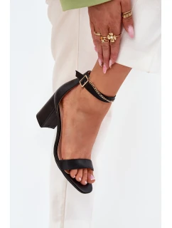 Dámské Sandály Na Podpatku S Páskem Černé model 21700172 - Boto