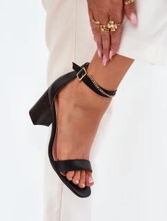 Dámské Sandály Na Podpatku S Páskem Černé model 21700172 - Boto