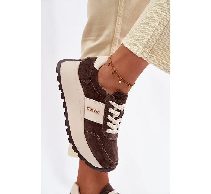 Dámské tenisky na platformě z přírodní semiše čokoládové Rosinae Dámské tenisky na platformě z přírodní semiše čokoládové Rosinae