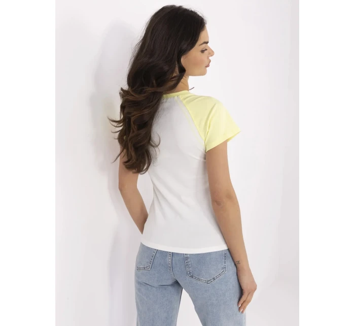 Tričko NM TS model 21021713 bílá žlutá - FPrice Tričko NM TS model 21021713 bílá žlutá - FPrice