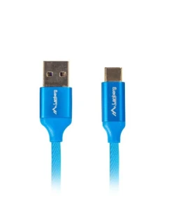 Lanberg Premium QC 3.0 kabel CA-USBO-22CU-0018-BL (USB 2.0 typ A M - USB typ C M; 1,8 m; barva modrá)