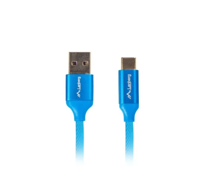 Lanberg Premium QC 3.0 kabel CA-USBO-22CU-0018-BL (USB 2.0 typ A M - USB typ C M; 1,8 m; barva modrá)