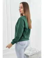 Mikina s potiskem tmavě zelená