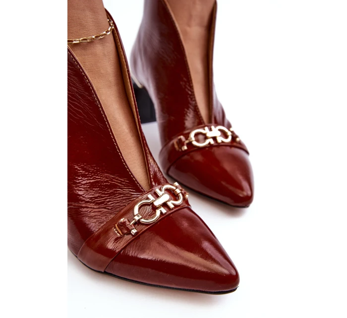 Kožené Boty Na  Hnědé model 21636031 - Maciejka