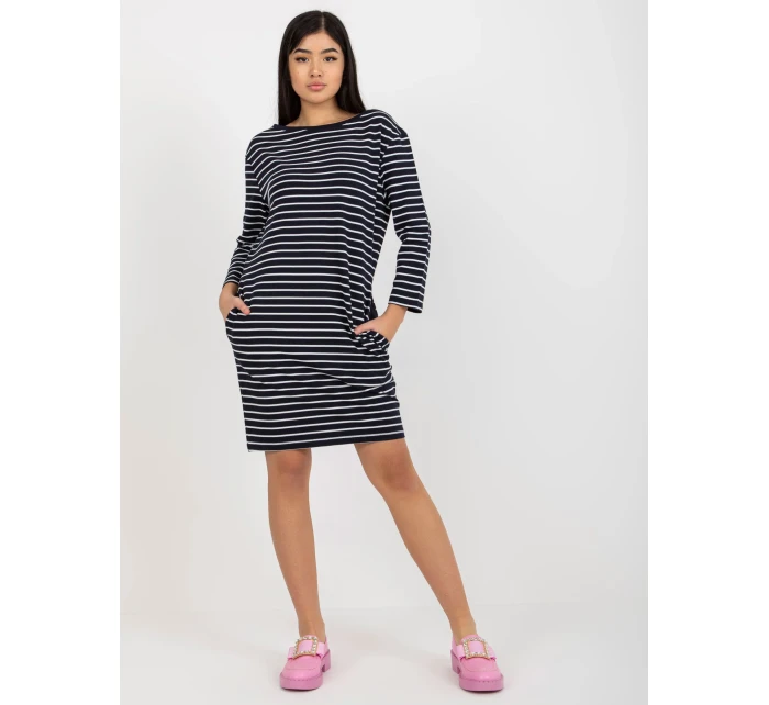 LO SK LK 259 šaty.00X bílá a tmavě modrá