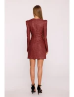 šaty s výstřihem do V bordó model 21295864 - Moe šaty s výstřihem do V bordó model 21295864 - Moe
