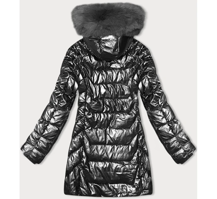 Zimní bunda s kapucí  (16M9122-105) grafitová - J Style