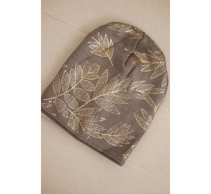 Dámská zimní čepice z vlny s dvojitým lemem oranžová model 21876045 - K-Fashion