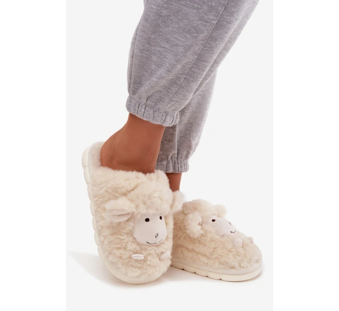 Dámské Kožešinové Pantofle Béžové model 21747713 - Boto