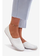 Dámské kožené baleríny model 22100748 Bílá - Maciejka