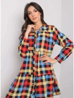 Sukienka DHJ SK model 19373340 czarno czerwony - FPrice Sukienka DHJ SK model 19373340 czarno czerwony - FPrice