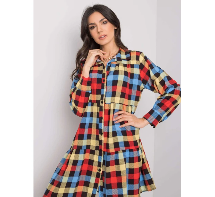 Sukienka DHJ SK model 19373340 czarno czerwony - FPrice Sukienka DHJ SK model 19373340 czarno czerwony - FPrice