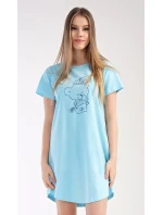 Dámská noční košile s krátkým rukávem Méďa s kytkou