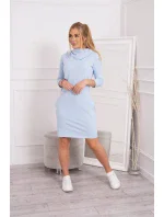 Šaty s kapucí a kapsami modré