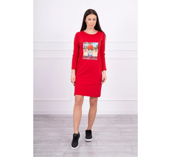 Šaty s potiskem Honey girl červené Šaty s potiskem Honey girl červené