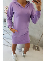 Šaty s kapucí fialové