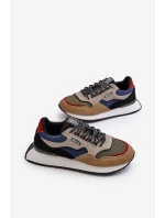 Pánské tenisky Big Star NN174320 s paměťovou pěnou Beige-modré Pánské tenisky Big Star NN174320 s paměťovou pěnou Beige-modré