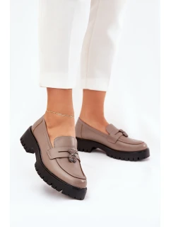 Kožené Dámské Mokasíny S Připínkou Medvěd Vinceza 18109 Béžové