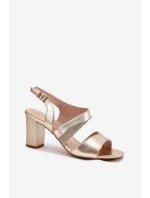 Dámské Sandály Na Podpatku Sergio Leone SK866 Zlaté