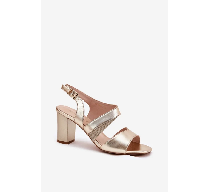 Dámské Sandály Na Podpatku Sergio Leone SK866 Zlaté