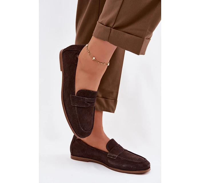 Mokasiny z Semiše Čokoládové model 22100814 - VINCEZA Mokasiny z Semiše Čokoládové model 22100814 - VINCEZA