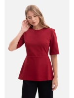 B305 Pletený top s peplum - bordó B305 Pletený top s peplum - bordó