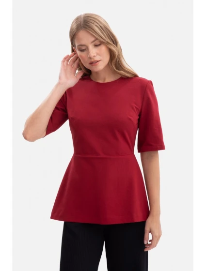 B305 Pletený top s peplum - bordó B305 Pletený top s peplum - bordó