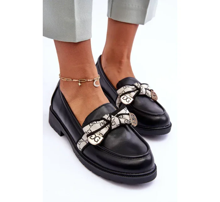 Kožené Dámské Polobotky Mokasíny Černé SBarski HY330