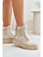 Vysoké Dámské Tenisky Na Masivní Platformě Světle Béžové Kernia Vysoké Dámské Tenisky Na Masivní Platformě Světle Béžové Kernia