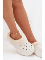 Dámské pěnové pantofle zateplené kožíškem – bílé Palvine Dámské pěnové pantofle zateplené kožíškem – bílé Palvine