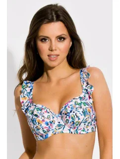 Plavková podprsenka ZANZIBAR bílo-modro-zelená - Mediolano