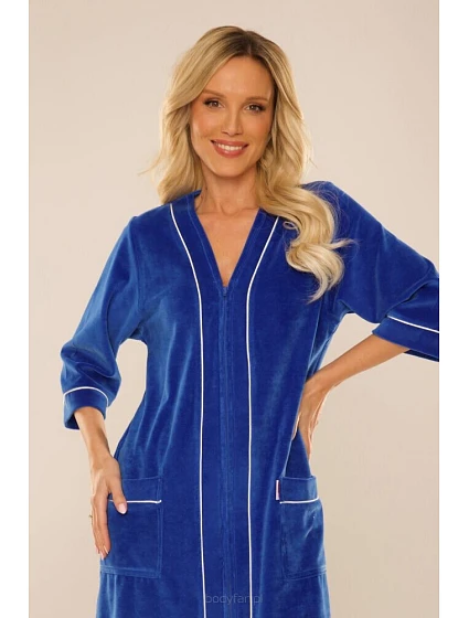 Dámský župan Velur Zip model 22321123 - De Lafense Dámský župan Velur Zip model 22321123 - De Lafense