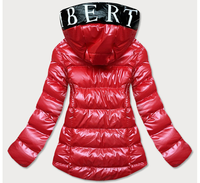 Červená metalická dámská bunda s kapucí (XW808X)