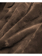 Žlutá dámská zimní bunda parka s kožešinovou podšívkou (M-21501)
