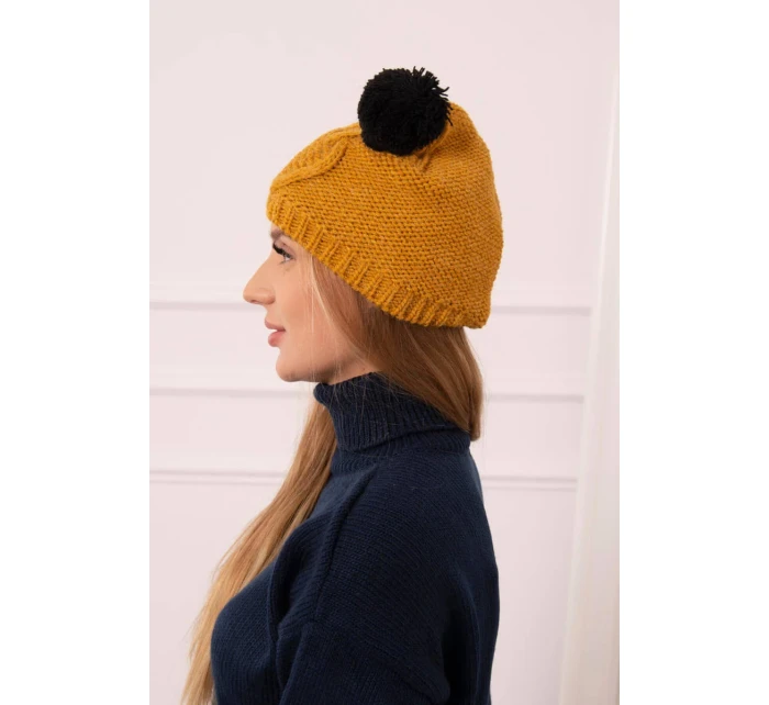 Fleecová čepice 2 hořčice model 18751399 - K-Fashion Fleecová čepice 2 hořčice model 18751399 - K-Fashion